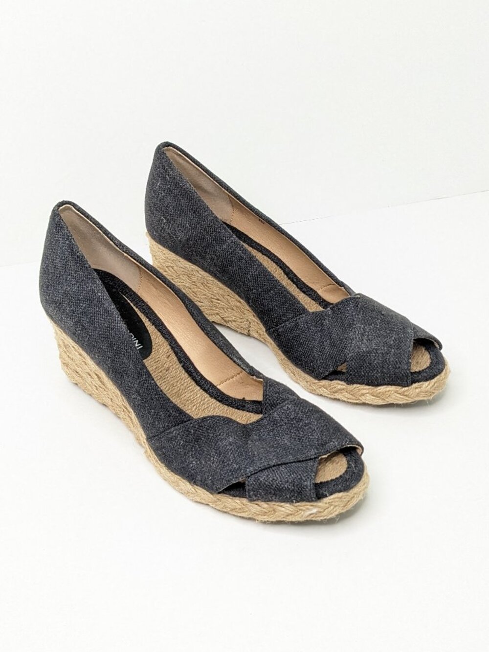 Adrienne Vittadini Baileys Espadrille Wedge Pumps Black Women's 8